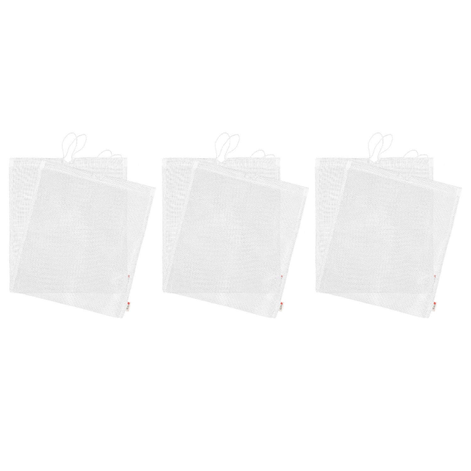 Set 6 saculeti cumparaturi legume/fructe, Textilia, alba, 30x35 cm