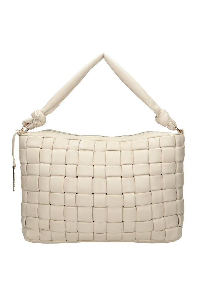 Geanta de mana, Nobo, Impletita, Buzunar interior, 43 x 30 x 9 cm, Alb