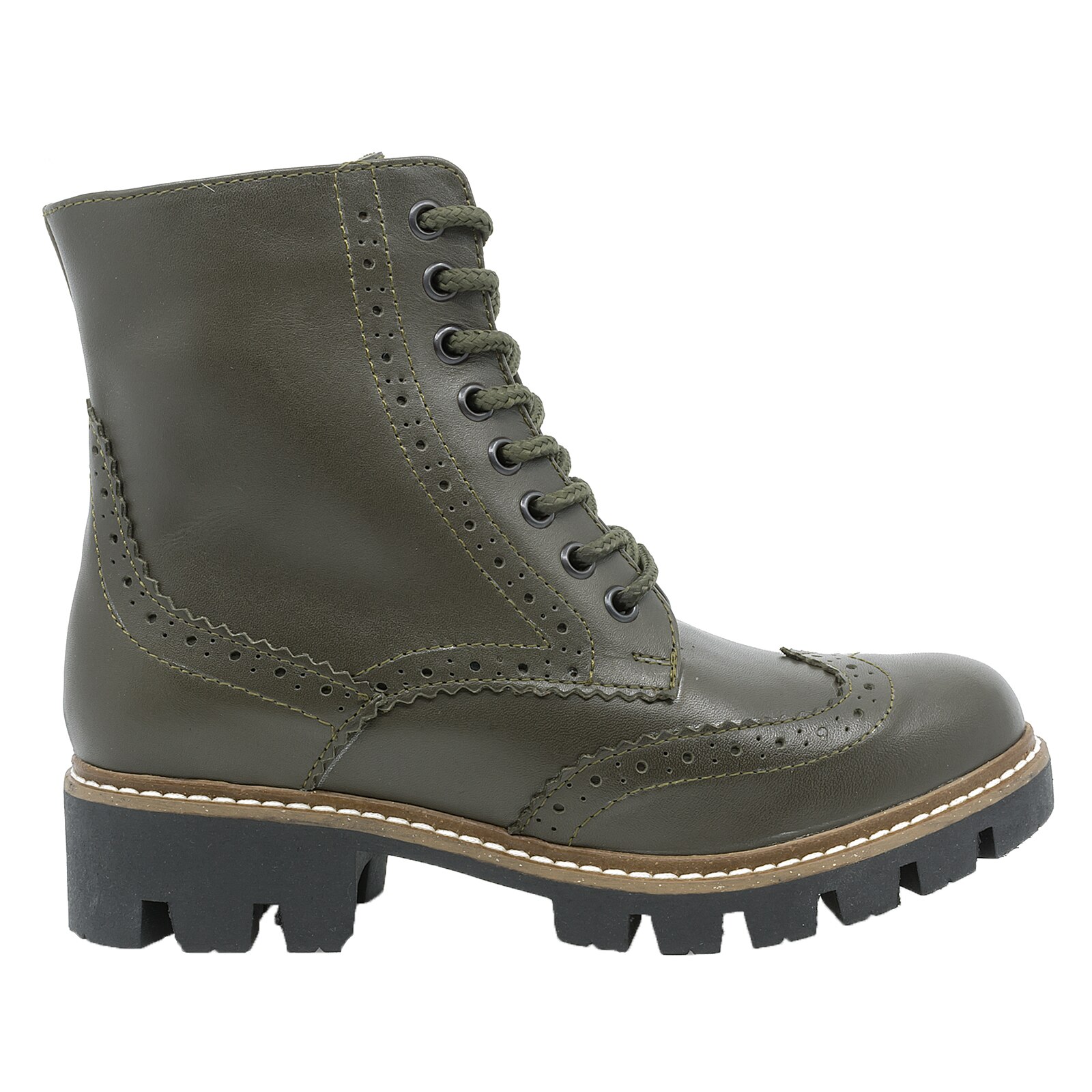 Ghete dama, Caspian, Cas-Spice, casual, piele naturala, Kaki