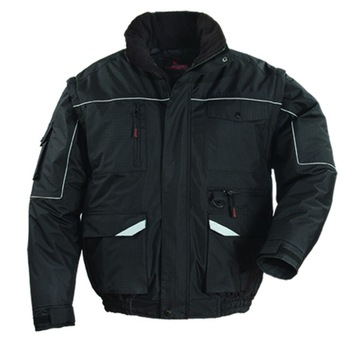 Geaca de iarna 2in1, RIPSTOP, cu maneci detasabile, HI-Vis, izolata si impermeabila, negru, marimea XL Geaca de iarna 2in1, RIPSTOP, cu maneci detasabile, HI-Vis, izolata si impermeabila, negru, marimea XL