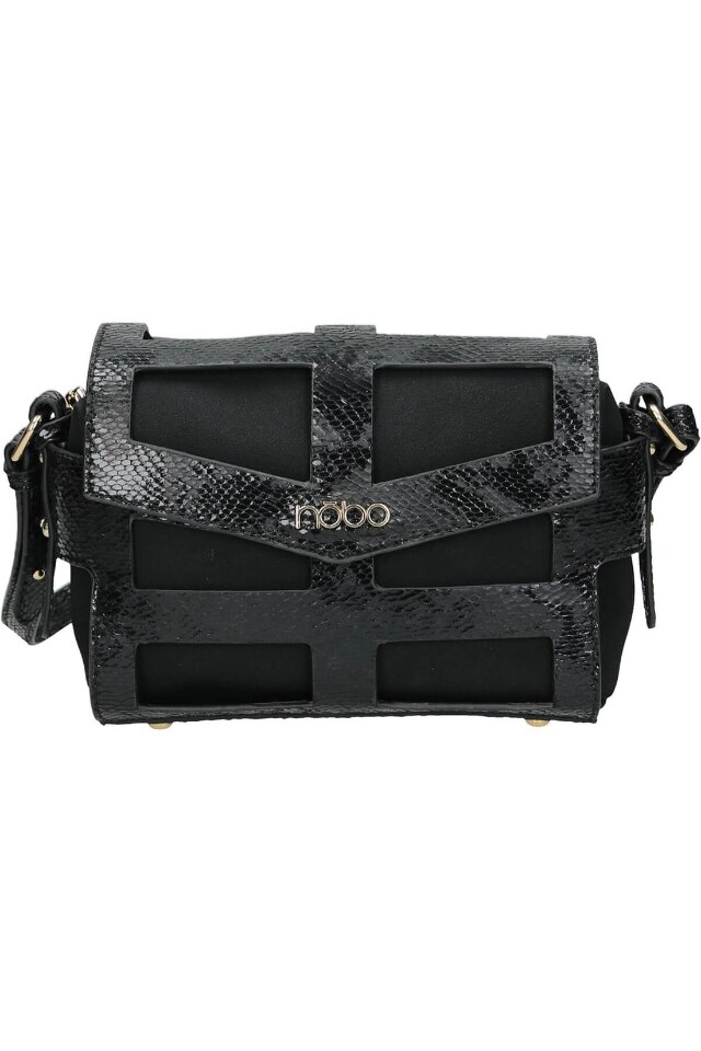Geanta Nobo, Piele ecololgica, 18x24x10 cm, Negru