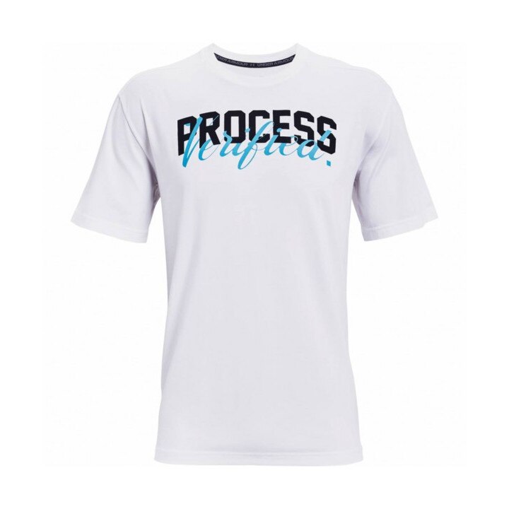 Tricou Under Armour EMBIID TALKER, Bumbac, Alb, XL