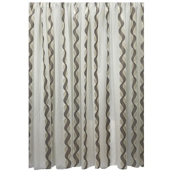 Perdea ivoire brodata castaniu, din colectia  Perdea ivoire brodata castaniu, din colectia