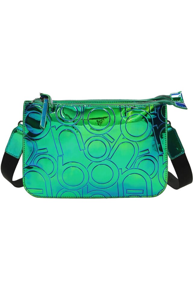 Geanta de mana cu 2 buzunare interioare, verde