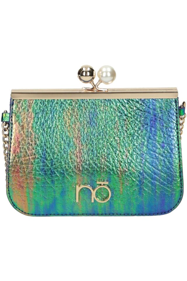 Geanta Nobo NBAG-L0270-CM08, 18 x 18 x 7 cm, Piele ecologica, Verde/Albastru