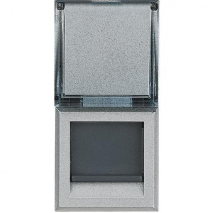 Priza date, Bticino, UTP, CAT6, Axolute, RJ45, 1M, GRI titan, Aluminiu, HC4279C6