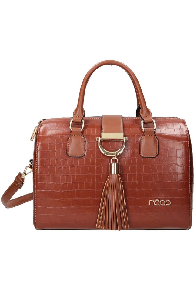 Geanta dama, Nobo NBAG-L1440-C018, Piele ecologica, 20 x 30 x 15 cm, Maro