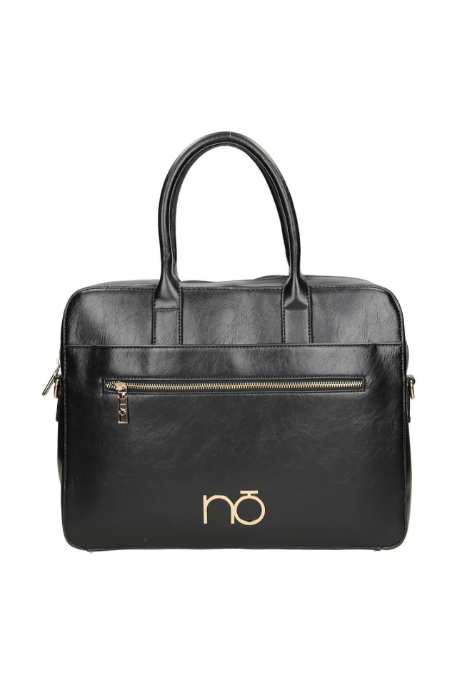 Geanta de mana, NOBO, NBAG-L2580-C020, Piele ecologica, 29x37x10 cm, Negru