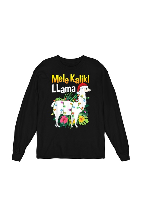 Vicces karácsonyi női blúz, Mele Kalikimaka, fekete, 2XL