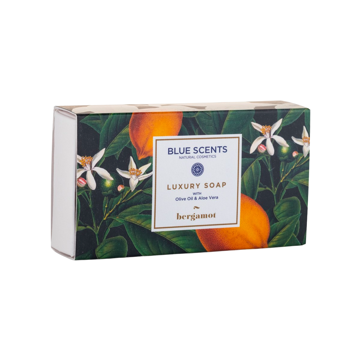 Sapun Blue Scents, cu bergamota, ulei de masline, aloe vera, 135 g