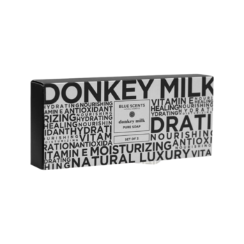 Set sapunuri Blue Scents, cu lapte de magarita, ulei de masline, unt de shea, 405 g Set sapunuri Blue Scents, cu lapte de magarita, ulei de masline, unt de shea, 405 g