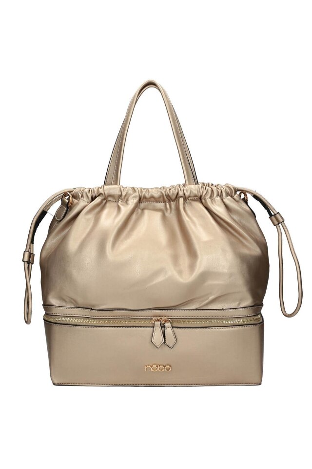 Geanta Nobo NBAG-K0240-C023, 30 x 35 x 14 cm, Piele ecologica, Auriu