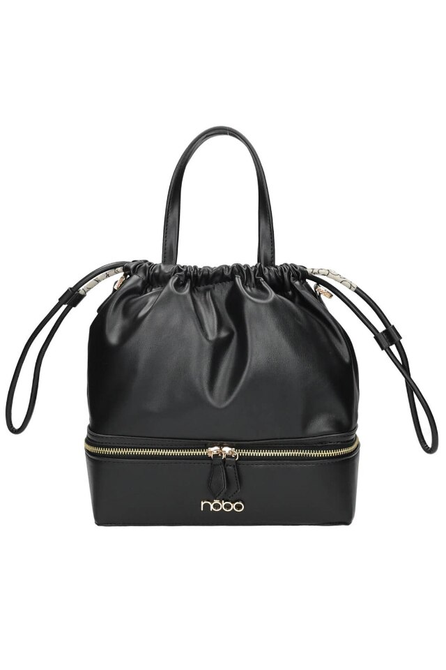 Geanta Nobo NBAG-K0260-C020, 27 x 26 x 12 cm, Piele ecologica, Negru
