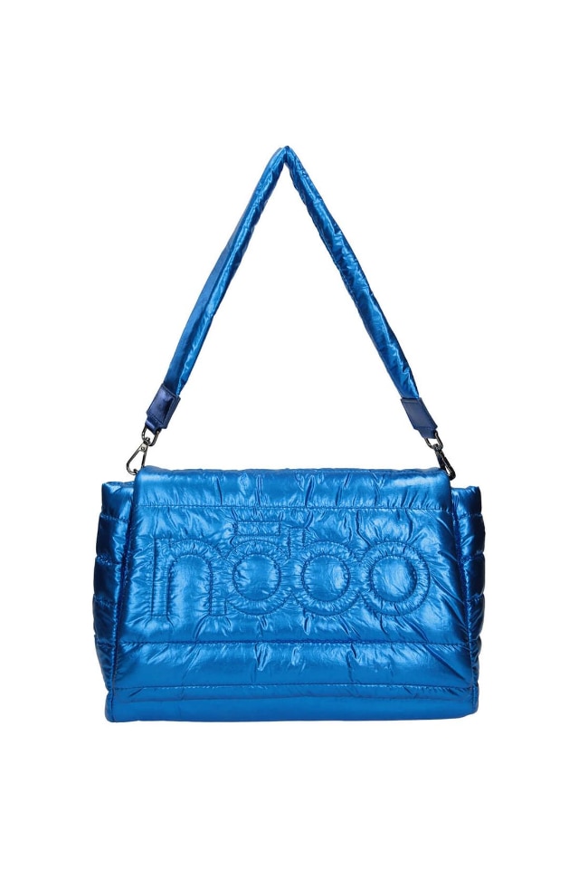 Geanta de mana, Nobo, Buzunar interior, Stralucitoare, 21 x 38 x 10 cm, Albastru