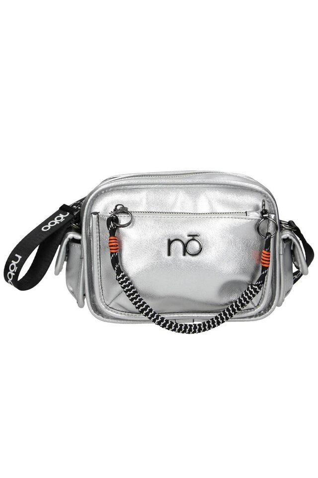 Geanta dama Nobo, Piele ecologica, 17 x 21 x 8 cm, Gri