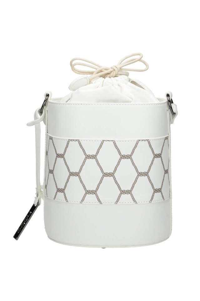 Geanta Nobo, 20 x 24 x 15 cm, Piele ecologica, Alb