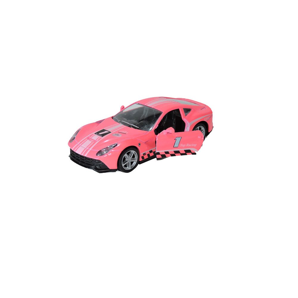 Masinuta metalica Ferrari F12 Berlinetta, deschide usile, scara 1:32, roz