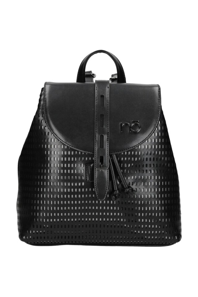 Ghiozdan, Nobo, Piele ecologica, Negru, 32 x 22 x 13 cm