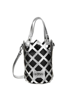 Geanta Nobo NBAG-K3010-CM22, 20 x 23 x 13 cm, Piele ecologica, Argintiu/Negru Geanta Nobo NBAG-K3010-CM22, 20 x 23 x 13 cm, Piele ecologica, Argintiu/Negru