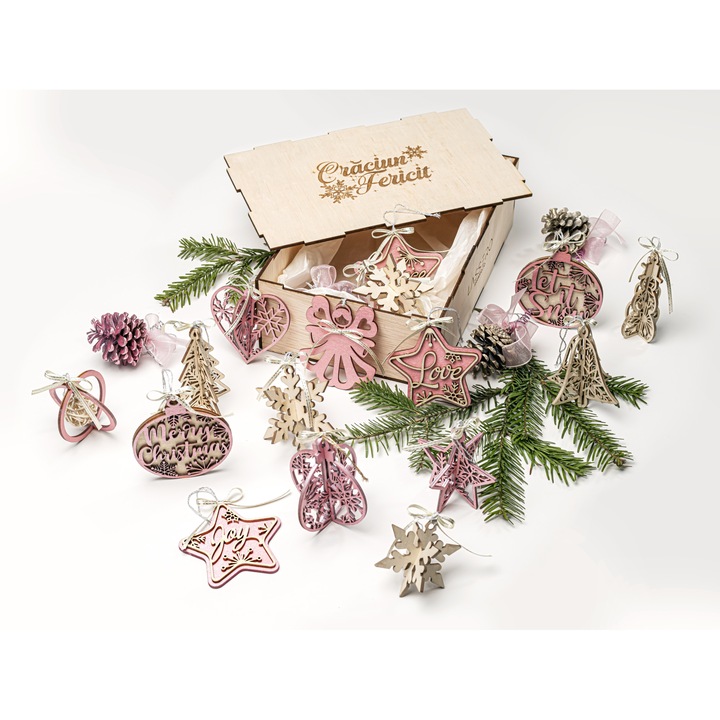 Set decoratiuni pentru Craciun Lassero DC10, 20 bucati
