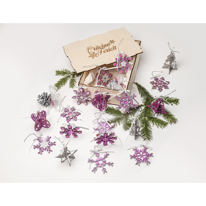 Set decoratiuni pentru Craciun Lassero DC05, 20 bucati