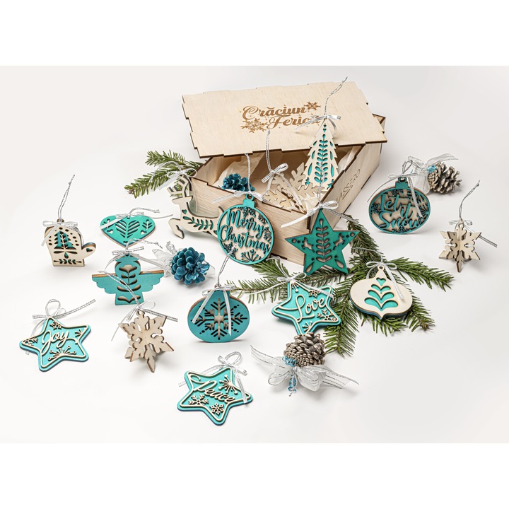 Set decoratiuni pentru Craciun Lassero DC09, 20 bucati