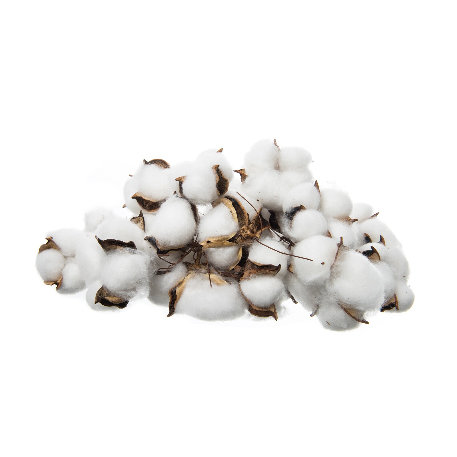 Floare artificiala, bumbac cu sarma, 9 cm, alb