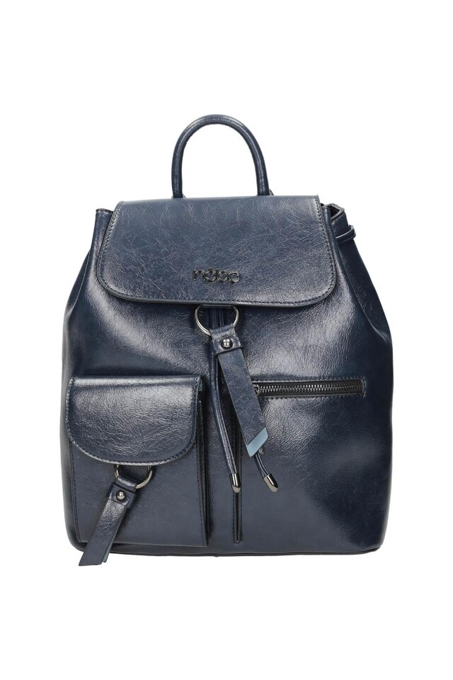 Ghiozdan, Nobo, Piele ecologica, Albastru, 31 x 33 x 13 cm