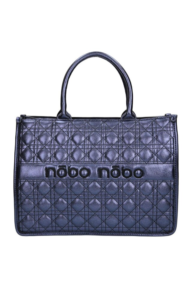 Geanta de mana Nobo, Piele ecologica, 26 x 35 x 14 cm, Albastru