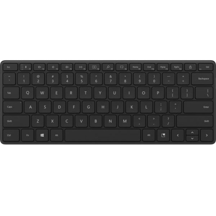 Tastatura Microsoft Designer Bluetooth 5.0 US-ES, Espaniol, fara fir, raza de actiune pana la 10 m, compatibila cu Windows 8.1/10, design minimalist, tastatura silentioasa, layout spaniol, Negru Mat