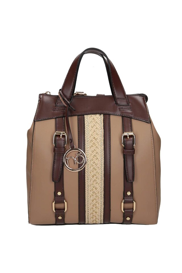 Rucsac Nobo, Piele ecologica, Maro, 30x27x9cm