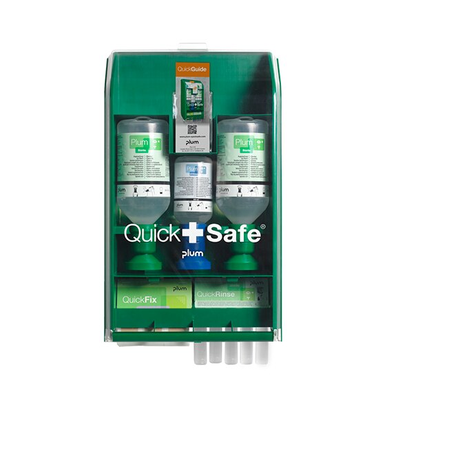 Statie de prim ajutor de perete pentru spalarea ochilor si plasturi pentru ochi - set trusa PLUM QuickSafe® Basic