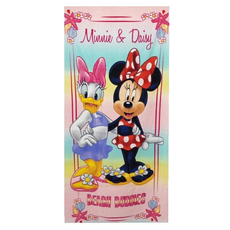 Prosop bumbac, Minnie si Daisy, roz, 140x70 cm