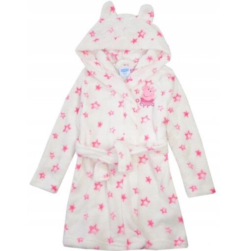 Halat baie Peppa Pig, cu gluga 92-98 CM Alb/Roz
