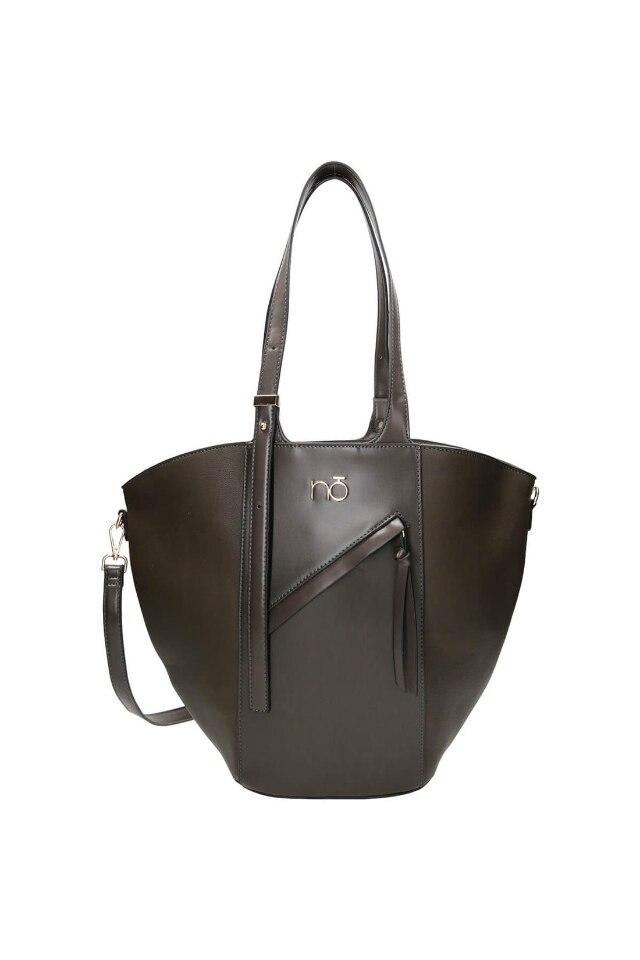 Geanta Nobo, Piele ecologica, 34 x 45 x 15 cm, Negru