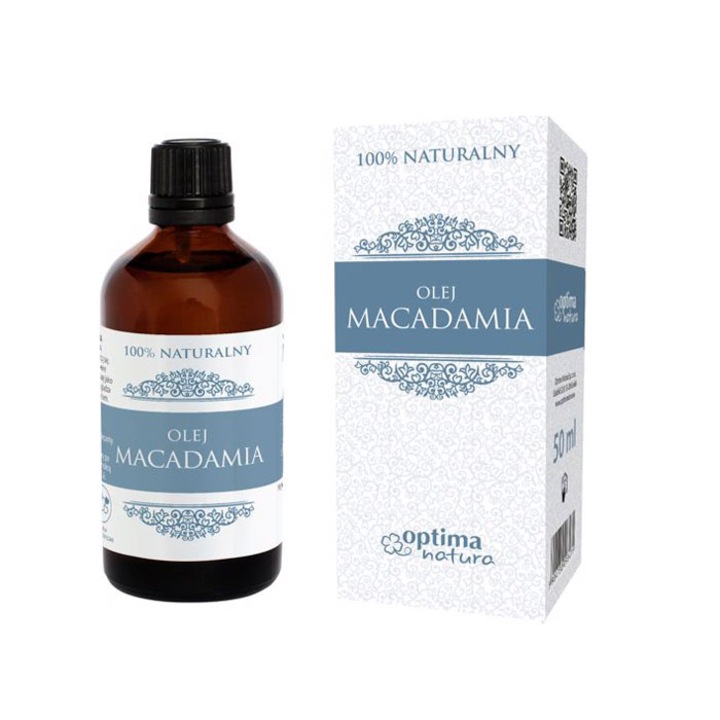 Натурално масло от Mакадамия, Optima Natura, 50 мл, за грижа за деликатната кожа