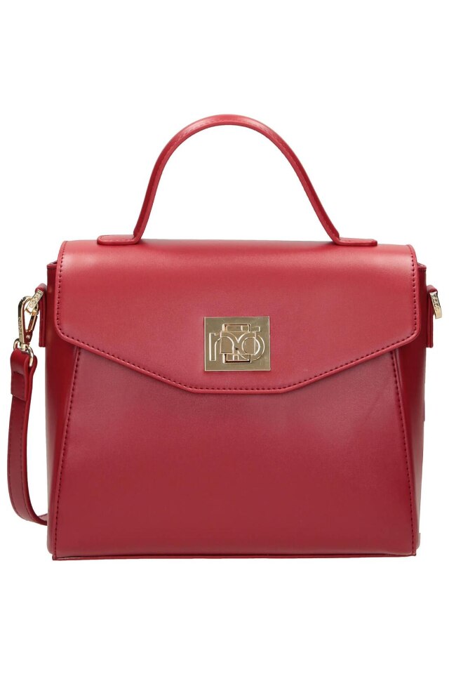 Geanta de mana Nobo, NBAG-L0040-C005, 25x25x12 cm, Piele ecologica, Rosu