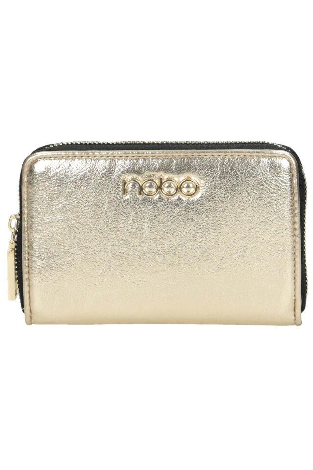Portofel pentru femei, Nobo, NPUR-K0060-C023, Piele ecologica, 10 x 15.5 x 2.5 cm, Auriu/Negru