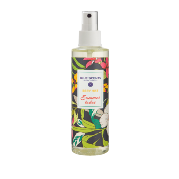 Spray de corp Blue Scents Povesti de vara, cu aloe vera si musetel, miros de citrice, ylang-ylang, cocos si vanilie, 150 ml Spray de corp Blue Scents Povesti de vara, cu aloe vera si musetel, miros de citrice, ylang-ylang, cocos si vanilie, 150 ml