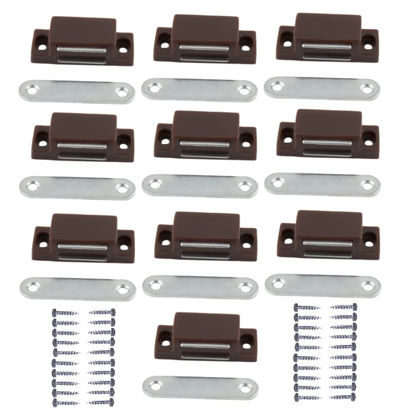 Set 10 bucati incuietori cu magnet si suruburi de fixare pentru usi de mobilier