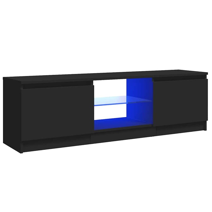 Comoda TV cu lumini LED vidaXL, negru, 120x30x36 cm 804284