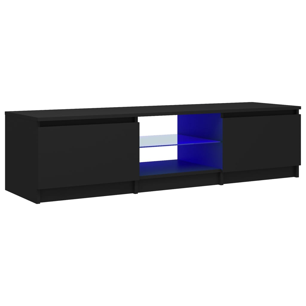 Comoda- TV vidaXL, PAL, 140 x 40 x 35.5 cm, Negru