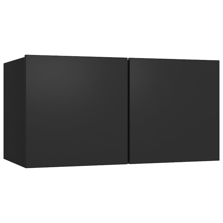 Comoda TV suspendata Zakito Europe, 2 compartimente, negru, 60x30x30 cm