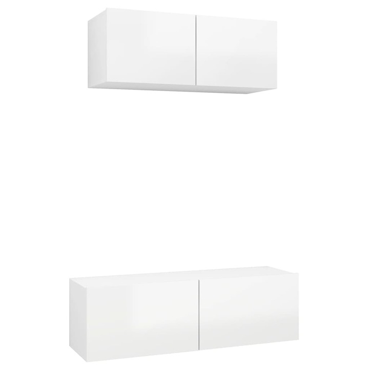 Set dulap TV vidaXL, PAL, 80/100 x 30 x 30 cm, Alb