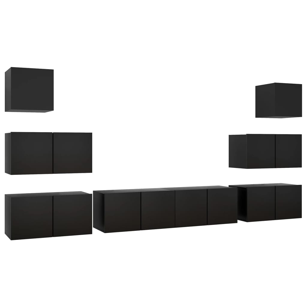 Set dulap TV vidaXL, PAL, 60 x 30 x 30 cm, Negru 41.46 kg