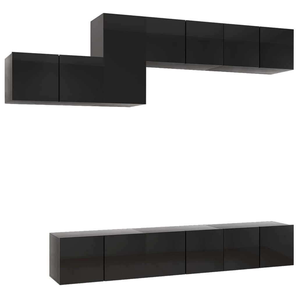 Set dulap TV vidaXL, PAL, 60 x 30 x 30 cm, Negru 36.94 kg