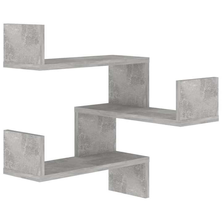 vidaXL betonszürke forgácslap fali sarokpolc 40 x 40 x 50 cm 807231
