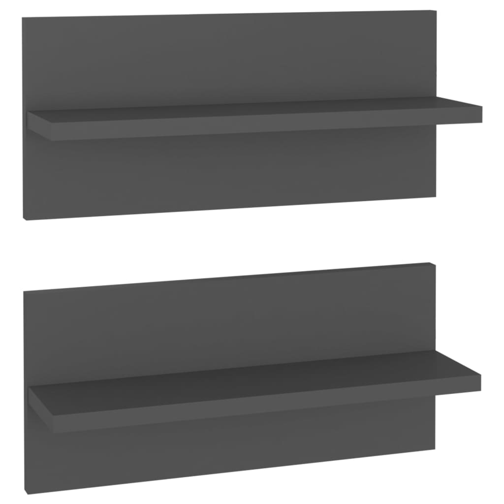 Set rafturi de perete, 2 buc, gri, 40x11,5x18 cm, PAL 807301