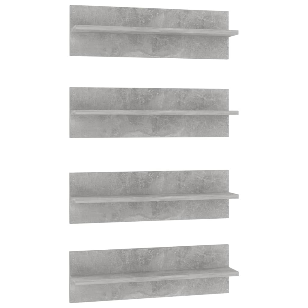 Set rafturi de perete, 4 buc, gri beton, 60x11,5x18 cm, PAL 807324