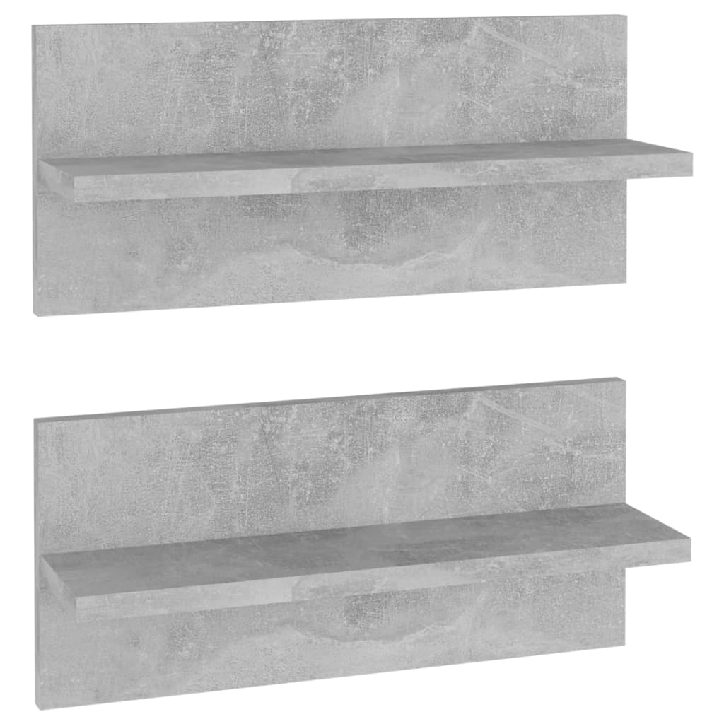 Set rafturi de perete, 2 buc, gri beton, 40x11,5x18 cm, PAL 807305